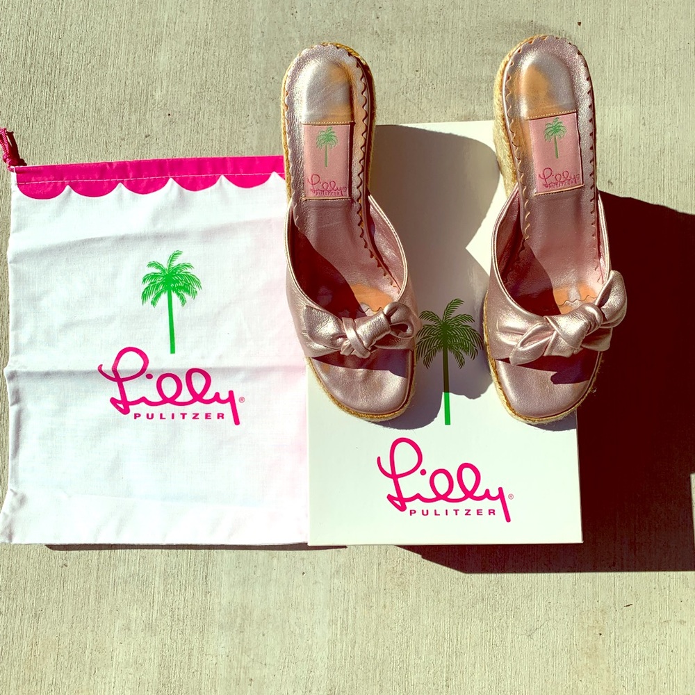 Lilli Pulitzer slide wedges size 7